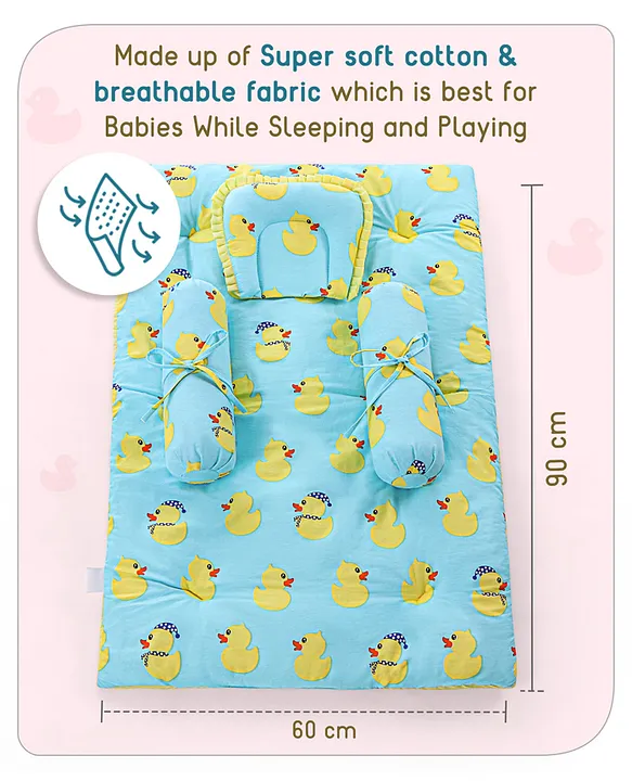 Babyhug Premium Bedding Super Save Combo Set of 3 Duck Print - Blue