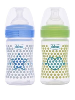 Chicco Pack Of 2 Blue & Green BPA Free Feeding Bottle