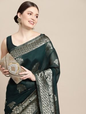 Anouk Rustic Woven Design Zari Pure Cotton Banarasi Saree