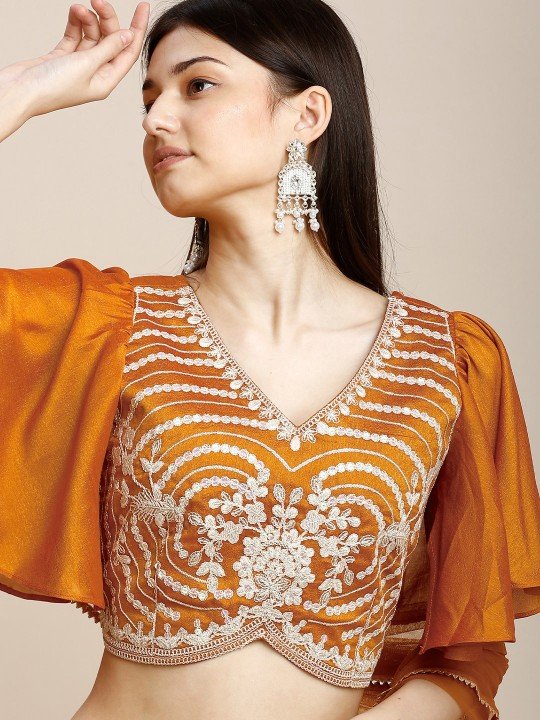 MADHURAM Floral Embroidered Ready to Wear Lehenga With Blouse & Dupatta
