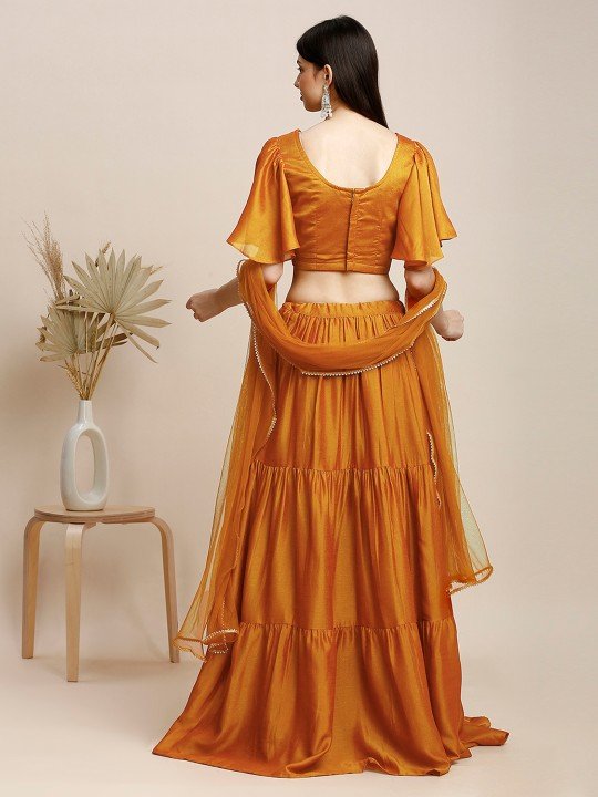 MADHURAM Floral Embroidered Ready to Wear Lehenga With Blouse & Dupatta