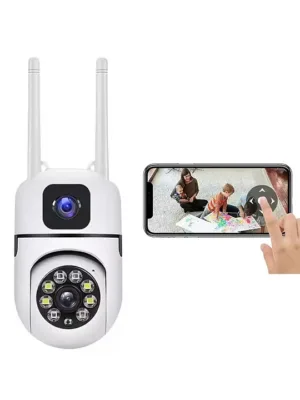 IFITech 4MP Dual Lens Smart Home Security WiFi Camera | External Antenna | 2 Megapixel Each Lens