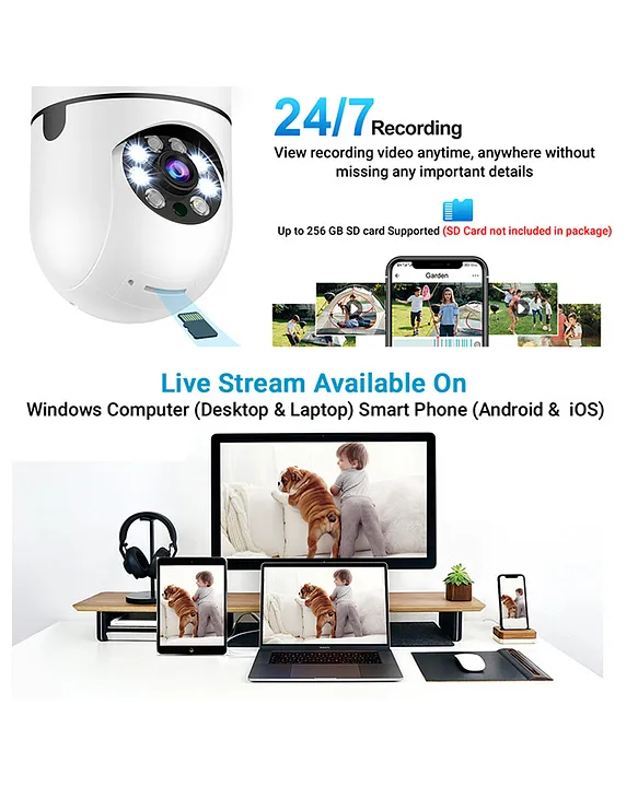 IFITech Bulb Shape Indoor HD 1080P (2MP) CCTV WiFi Camera