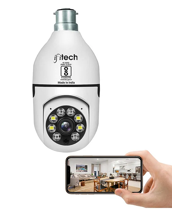 IFITech Bulb Shape Indoor HD 1080P (2MP) CCTV WiFi Camera