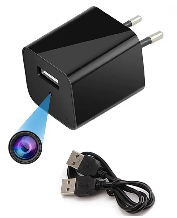 IFITech IFIADPTCAM 1080P Hidden Compact Camera Cum Charger - Black