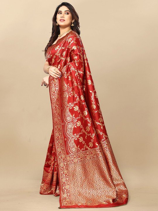 Moda Rapido Embellished Zari Silk Blend Banarasi Saree