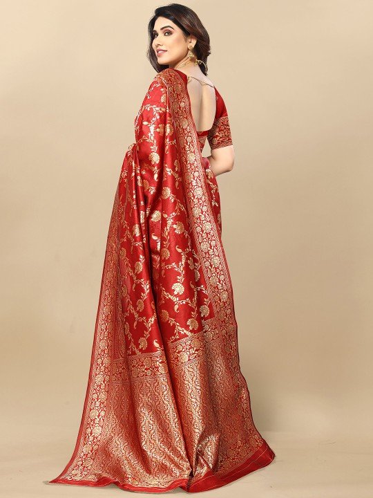 Moda Rapido Embellished Zari Silk Blend Banarasi Saree