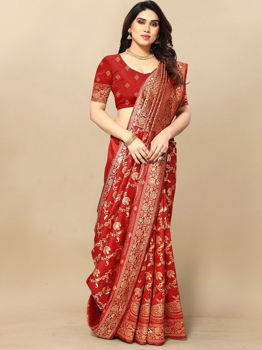 Moda Rapido Embellished Zari Silk Blend Banarasi Saree