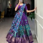 Printed Semi-Stitched Lehenga Choli
