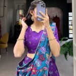 Printed Semi-Stitched Lehenga Choli