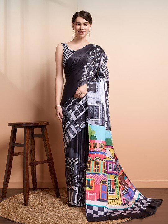 RACHNA Satin Ready to Wear Saree