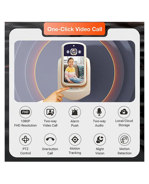 Sekyo Smart WiFi CCTV Camera with 2.8" Screen | 360° Pan-Tilt, Instant Video Call, 2-Way Talk Baby Monitor