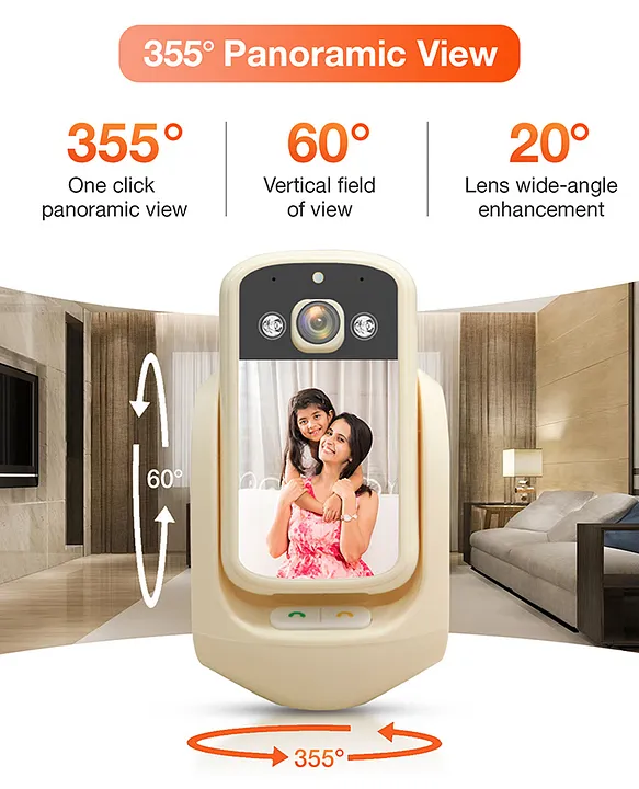 Sekyo Smart WiFi CCTV Camera with 2.8" Screen | 360° Pan-Tilt, Instant Video Call, 2-Way Talk Baby Monitor