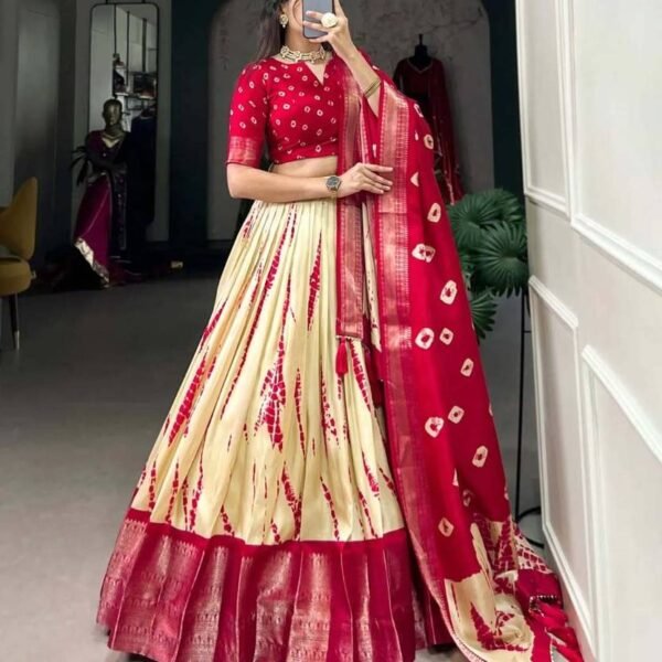 NTraditions  Floral Print Semi Stitched Lehenga Choli  (Multicolor)