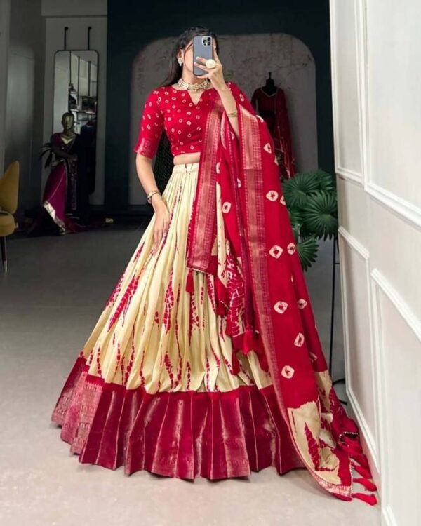 NTraditions  Floral Print Semi Stitched Lehenga Choli  (Multicolor)