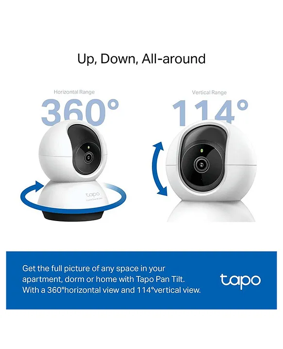 TP Link Pan/Tilt Smart AI 2K 4MP QHD 1440p Home Security Wi-Fi Camera