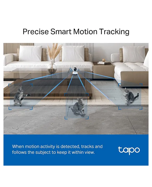 TP Link Pan/Tilt Smart AI 2K 4MP QHD 1440p Home Security Wi-Fi Camera