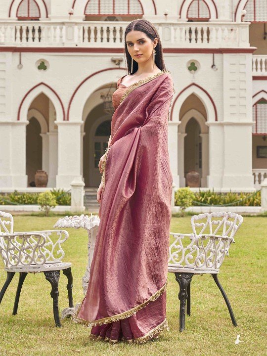 Buy Sequinned Turkish Organza Saree Online