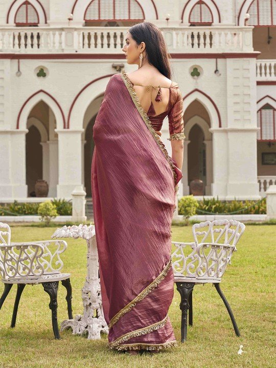 Buy Sequinned Turkish Organza Saree Online