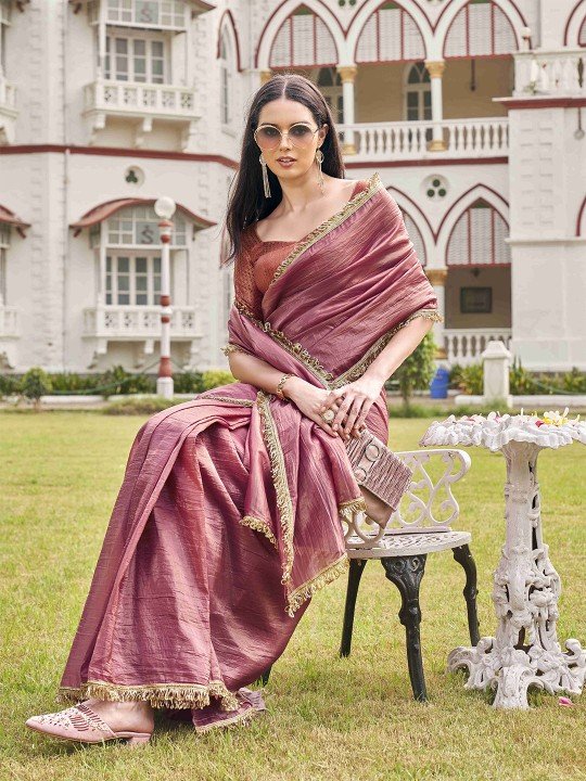 Buy Sequinned Turkish Organza Saree Online