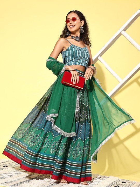 Varanga Printed Ready to Wear Lehenga & Blouse With Dupatta