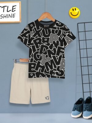HELLCAT Boys Printed T-shirt With Shorts