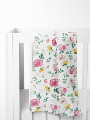 Infants Set Of 2 Bloom Buddies Collection Printed Pure Cotton Muslin Swaddle