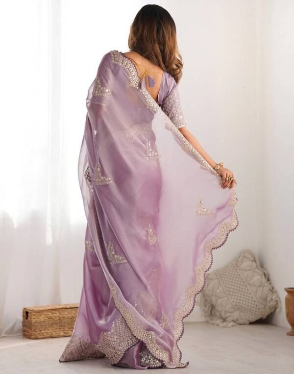Embellished, Embroidered Bollywood Organza Saree