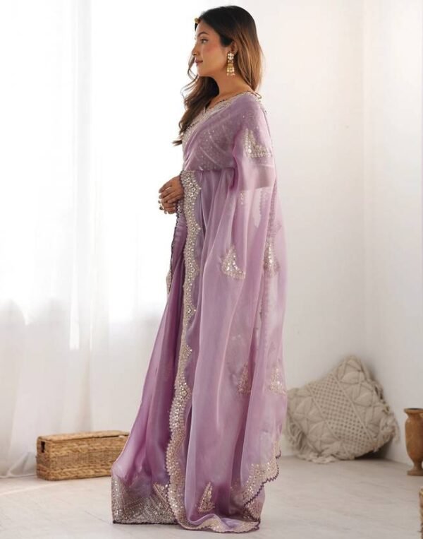 Embellished, Embroidered Bollywood Organza Saree