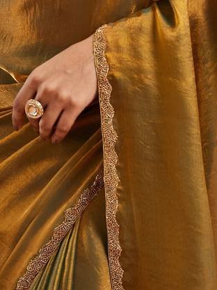 Solid/Plain Bollywood Organza, Silk Blend Saree