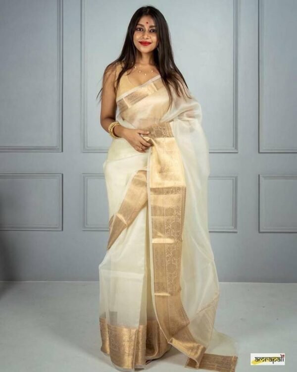 Printed, Self Design, Embellished, Woven, Animal Print, Blocked Printed Daily Wear Organza Saree