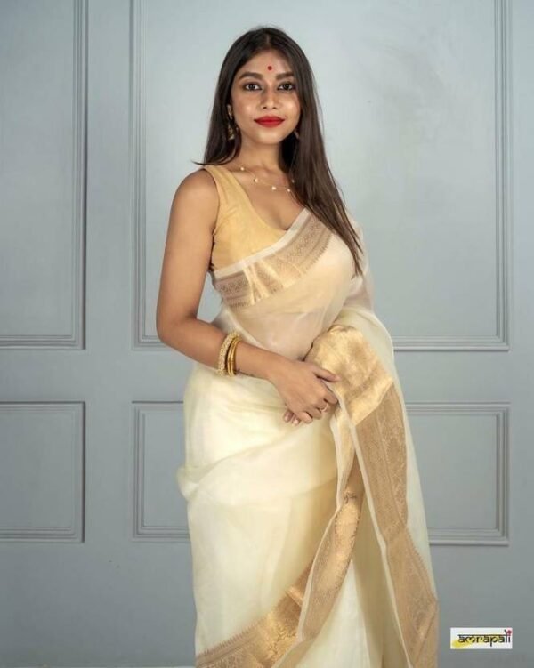Printed, Self Design, Embellished, Woven, Animal Print, Blocked Printed Daily Wear Organza Saree