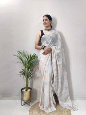 Graphic Print Daily Wear Brasso Saree
