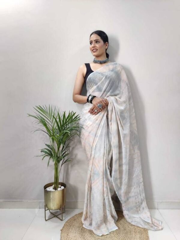 Graphic Print Daily Wear Brasso Saree