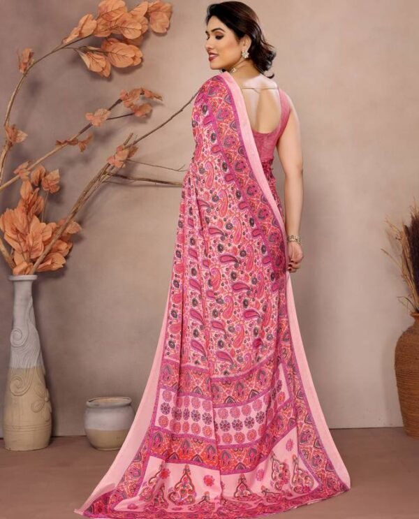 Printed, Digital Print, Floral Print Bollywood Chiffon, Organza Saree