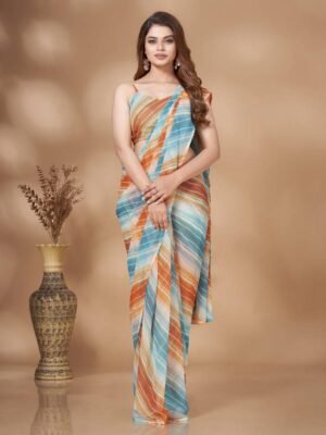 Ready to Wear Striped Bollywood Georgette Saree