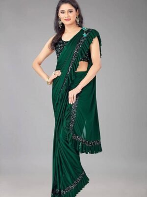Ready to Wear Embellished Bollywood Lycra Blend Saree