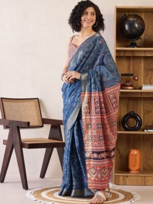 Ready to Wear Bandhani Designer Bagru Sarees