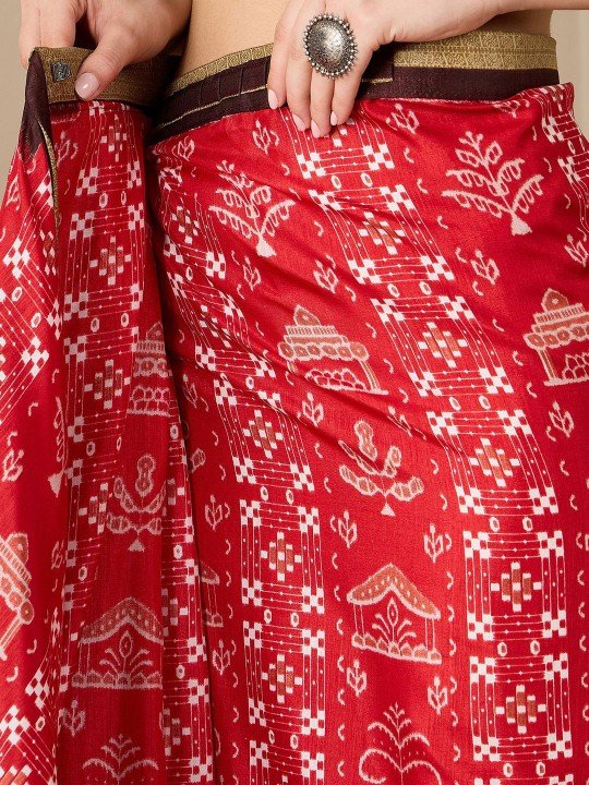 Warli Silk Blend Ready to Wear Sambalpuri Saree