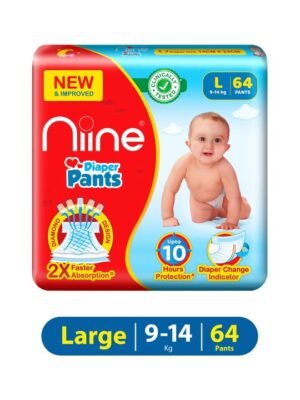 Niine Baby Diaper Pants Large(L) Size (9-14 KG) 64 Pants