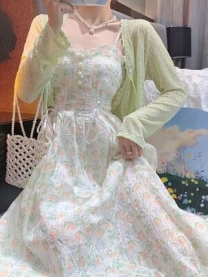 DressBerry Women Floral Embroidered Fit and Flare Midi Dress
