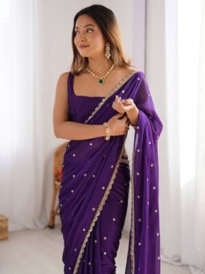 Saree mall Floral Sequinned Pure Georgette Sarees
