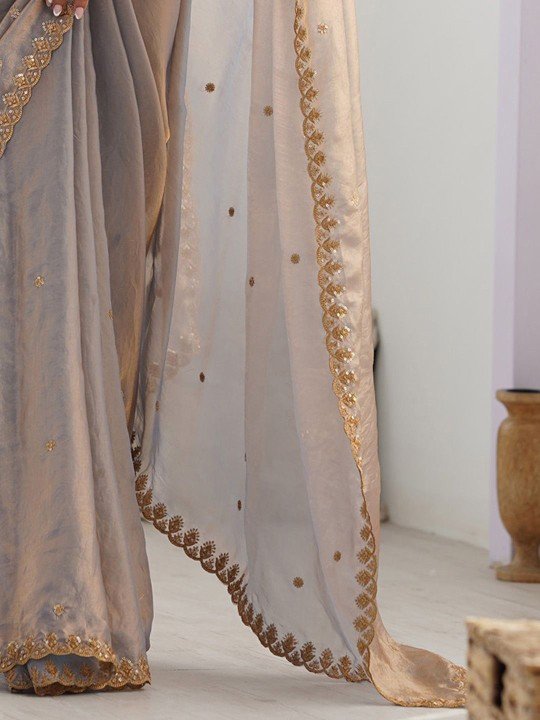 Anouk Women Embellished Sequinned Tissue Designer Saree