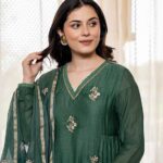 Green anarkali suit