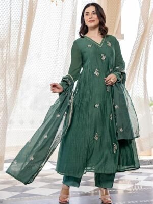 Green anarkali suit