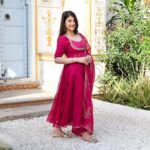 Pink anarkali suit