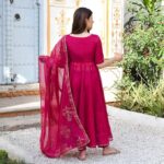 Pink anarkali suit