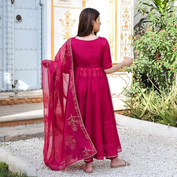 Pink anarkali suit