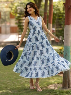 Libas Ethnic Motifs Print Fit & Flare Maxi Dress