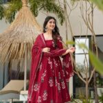 maroon anarkali suit